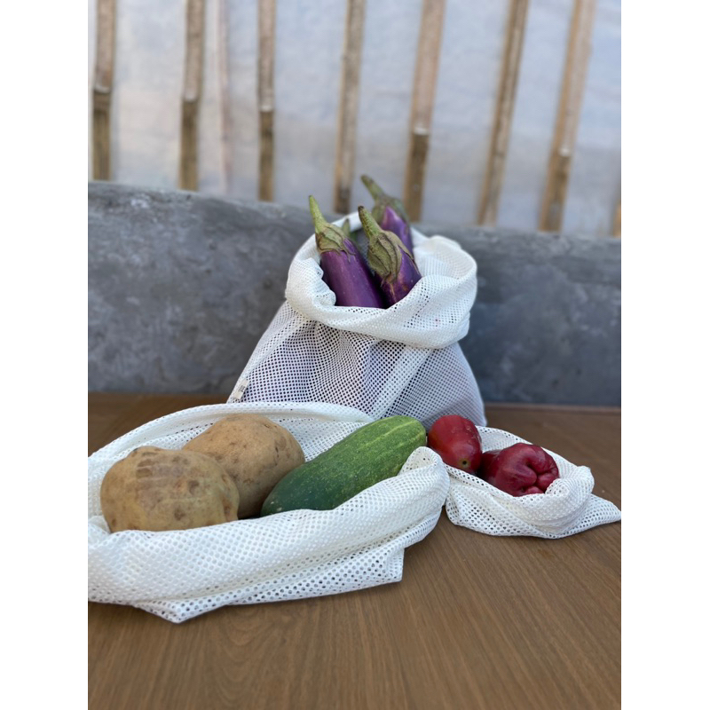 Reusable Cotton Mesh Product / Tas Jaring Kantong Ramah Lingkungan Pengganti Sekali Pakai